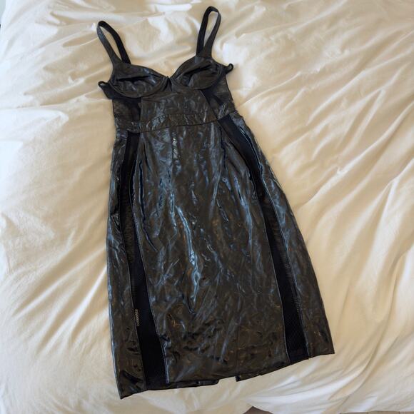 House Of CB Firalla Black Patent Vegan Leather Bustier Dress Size XS - Picture 2 of 6